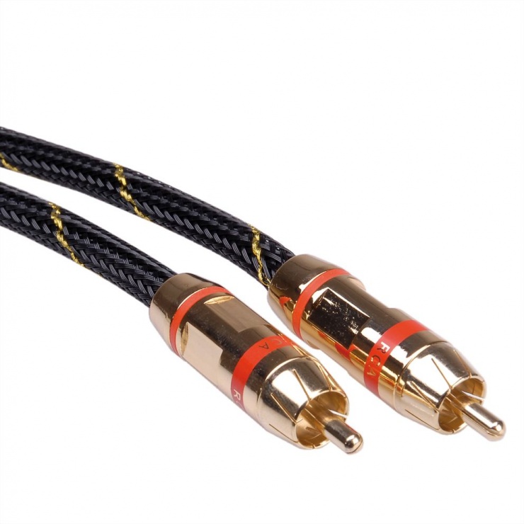 Imagine Cablu GOLD audio RCA simplex rosu T-T 2.5m, Roline 11.09.4231